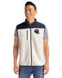 Denver Broncos NFL Helmet Cutter & Buck Cascade Eco Fleece Mens Vest Shell/Navy Blue Front