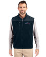 Seattle Seahawks Americana Cutter & Buck Cascade Eco Fleece Mens Vest Navy Blue Front
