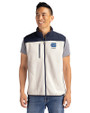 North Carolina Tar Heels Alumni Cutter & Buck Cascade Eco Fleece Mens Vest Shell/Navy Blue Front