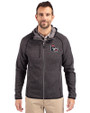 NC State Wolfpack College Vault Cutter & Buck Mainsail Full Zip Hooded Mens Jacket Charcoal Heather Front