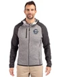 Penn State Nittany Lions College Vault Cutter & Buck Mainsail Full Zip Hooded Mens Jacket Polished Heather/Charcoal Heather Front