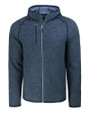 Carolina Panthers Americana Cutter & Buck Mainsail Full Zip Hooded Mens Jacket Liberty Navy Heather Mannequin
