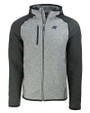 Carolina Panthers Americana Cutter & Buck Mainsail Full Zip Hooded Mens Jacket Polished Heather/Charcoal Heather Mannequin