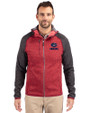 Green Bay Packers Americana Cutter & Buck Mainsail Full Zip Hooded Mens Jacket Cardinal Red Heather/Charcoal Heather Front