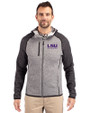 LSU Tigers Alumni Cutter & Buck Mainsail Full Zip Hooded Mens Jacket Polished Heather/Charcoal Heather Front