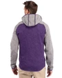 Clemson Tigers Alumni Cutter & Buck Mainsail Full Zip Hooded Mens Jacket College Purple Heather/Polished Heather Back