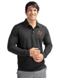 Midwestern State Mustangs Cutter & Buck Advantage Eco Tri-Blend Pique Mens Big and Tall Long Sleeve Polo Black Front