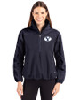 Brigham Young Cougars Cutter & Buck Charter Eco Recycled Womens Anorak Jacket Navy Blue Front