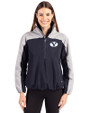 Brigham Young Cougars Cutter & Buck Charter Eco Recycled Womens Anorak Jacket Navy Blue/Polished Front