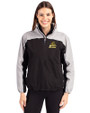 Bryant University Bulldogs Cutter & Buck Charter Eco Recycled Womens Anorak Jacket Black/Polished Front