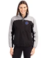 Boise State Broncos Cutter & Buck Charter Eco Recycled Womens Anorak Jacket Black/Polished Front