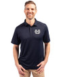 Utah State Aggies Cutter & Buck Forge Eco Stretch Recycled Mens Polo Navy Blue Front