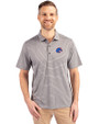 Boise State Broncos Cutter & Buck Forge Eco Heather Stripe Stretch Recycled Mens Polo Elemental Grey Heather Front