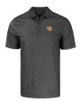 Bethune-Cookman Wildcats Cutter & Buck Pike Eco Pebble Print Stretch Recycled Mens Polo Black Mannequin