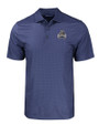 Utah State Aggies College Vault Cutter & Buck Pike Eco Tonal Geo Print Stretch Recycled Mens Polo Navy Blue Mannequin