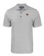 Midwestern State Mustangs Cutter & Buck Pike Eco Tonal Geo Print Stretch Recycled Mens Polo Elemental Grey Mannequin
