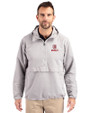 Bradley Braves Cutter & Buck Charter Recycled Packable Mens Half Zip Anorak Jacket Polished Medium Gray Front