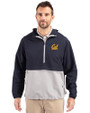 Cal Golden Bears Cutter & Buck Charter Eco Recycled Mens Anorak Jacket Navy Blue/Polished Front
