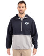 Brigham Young Cougars Cutter & Buck Charter Eco Recycled Mens Anorak Jacket Navy Blue/Polished Front
