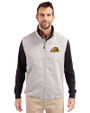 Bowie State Bulldogs Cutter & Buck Charter Eco Recycled Mens Full-Zip Vest Polished Medium Gray Front