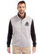 Utah State Aggies College Vault Cutter & Buck Charter Eco Recycled Mens Full-Zip Vest Polished Medium Gray Front