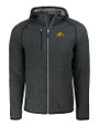 Bowie State Bulldogs Cutter & Buck Mainsail Full Zip Hooded Mens Jacket Charcoal Heather Mannequin