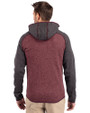 Bethune-Cookman Wildcats Cutter & Buck Mainsail Full Zip Hooded Mens Jacket Bordeaux Heather/Charcoal Heather Back