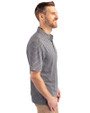 The Citadel Bulldogs Cutter & Buck Forge Eco Heather Stripe Stretch Recycled Mens Big & Tall Polo Black Heather Side