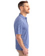 Emory Eagles Cutter & Buck Forge Eco Heather Stripe Stretch Recycled Mens Big & Tall Polo Tour Blue Heather Side