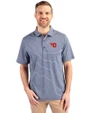 Dayton Flyers Cutter & Buck Forge Eco Heather Stripe Stretch Recycled Mens Big & Tall Polo Navy Blue Heather Front