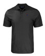 DePaul Blue Demons Cutter & Buck Pike Eco Tonal Geo Print Stretch Recycled Mens Big & Tall Polo Black Mannequin