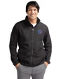 Boise State Broncos Cutter & Buck Charter Eco Knit Recycled Big & Tall Full-Zip Jacket Black Front