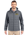 Drexel Dragons Cutter & Buck Evoke Hybrid Eco Softshell Recycled Full Zip Mens Big & Tall Hooded Jacket Elemental Grey Front