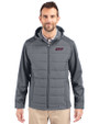Eastern Kentucky Colonels Cutter & Buck Evoke Hybrid Eco Softshell Recycled Full Zip Mens Big & Tall Hooded Jacket Elemental Grey Front