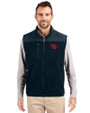 Dayton Flyers Cutter & Buck Cascade Eco Sherpa Mens Big and Tall Fleece Vest Navy Blue Front