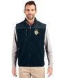 FIU Panthers College Vault Cutter & Buck Cascade Eco Sherpa Mens Big and Tall Fleece Vest Navy Blue Front