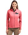 Central Missouri Mules Cutter & Buck Adapt Eco Knit Heather Recycled Womens Full Zip Cardinal Red Heather Front