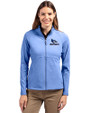 Creighton Bluejays Cutter & Buck Adapt Eco Knit Heather Recycled Womens Full Zip Tour Blue Heather Front