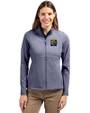 FIU Panthers College Vault Cutter & Buck Adapt Eco Knit Heather Recycled Womens Full Zip Navy Blue Heather Front