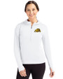 Bowie State Bulldogs Cutter & Buck Daybreak Eco Recycled Womens Half Zip Hoodie White Front