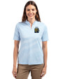 FIU Panthers College Vault Cutter & Buck Virtue Eco Pique Stripe Recycled Womens Top Atlas Light Blue Front
