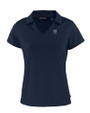 Emory Eagles Cutter & Buck Daybreak Eco Recycled Womens V-neck Polo Navy Blue Mannequin