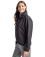 Bryant University Bulldogs Cutter & Buck Charter Eco Recycled Womens Full-Zip Jacket Black Side