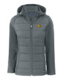 Bowie State Bulldogs Cutter & Buck Evoke Hybrid Softshell Recycled Full Zip Womens Hooded Jacket Elemental Grey Mannequin