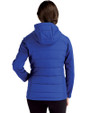 Embry-Riddle Eagles Cutter & Buck Evoke Hybrid Softshell Recycled Full Zip Womens Hooded Jacket Tour Blue Back