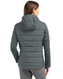 FIU Panthers College Vault Cutter & Buck Evoke Hybrid Softshell Recycled Full Zip Womens Hooded Jacket Elemental Grey Back