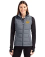 Cal Golden Bears Cutter & Buck Evoke Recycled Honeycomb Fleece Womens Hybrid Full Zip Vest Elemental Grey Front