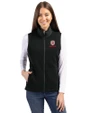 Bradley Braves Cutter & Buck Cascade Eco Fleece Womens Vest Black Front