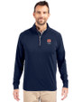 Auburn Tigers Alumni Cutter & Buck Adapt Eco Knit Stretch Recycled Mens Big and Tall Quarter Zip Pullover Navy Blue Front