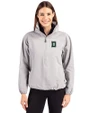 Dartmouth Big Green Cutter & Buck Charter Eco Recycled Womens Anorak Jacket Polished Medium Gray Front
